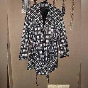 Plaid Trench Coat